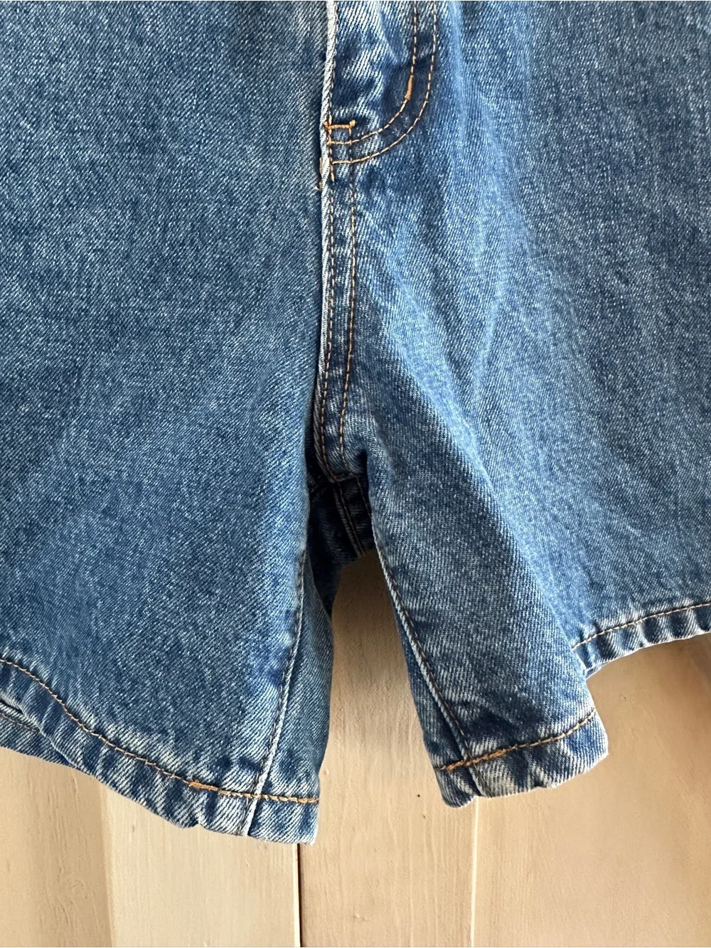 Princess Polly Denim Carpenter Shorts Size 2 Medium Wash High Rise